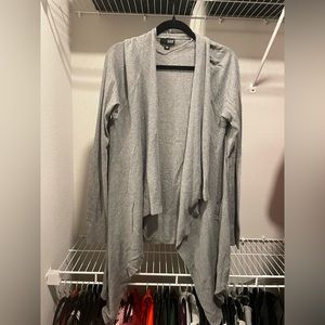 light-gray cardigan with pockets